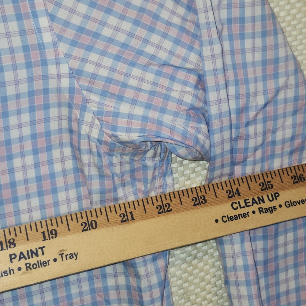Proper Cloth Mens Plaid Dress Shirt Blue Pink White 100% Cotton 16.5 PCF1681-16H - Picture 6 of 9